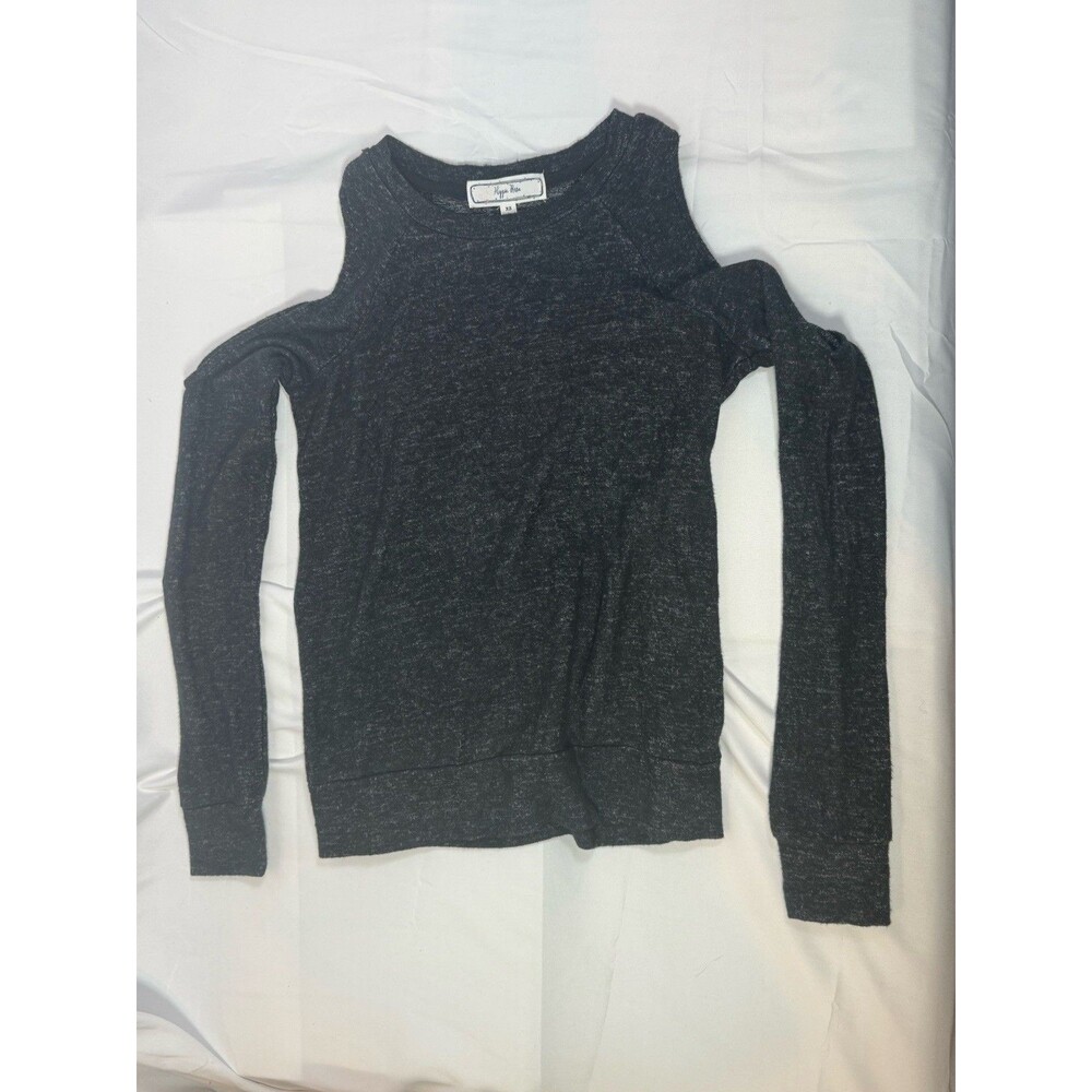 Hippie Rose Junior Cold Should Sweater Color Charcoal Cozy Shot Size X-Small